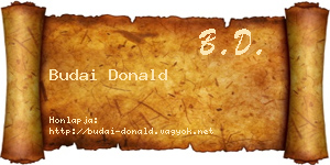 Budai Donald névjegykártya